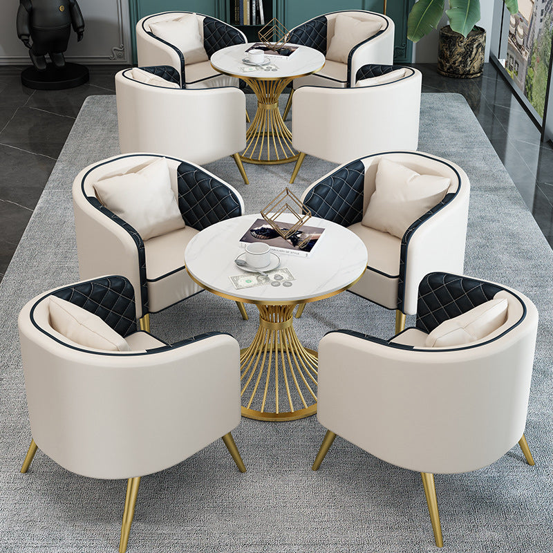 Modern Style Sintered Stone Dining Set Round 1/2/3/4/5 Pieces Dining Set for Home Use