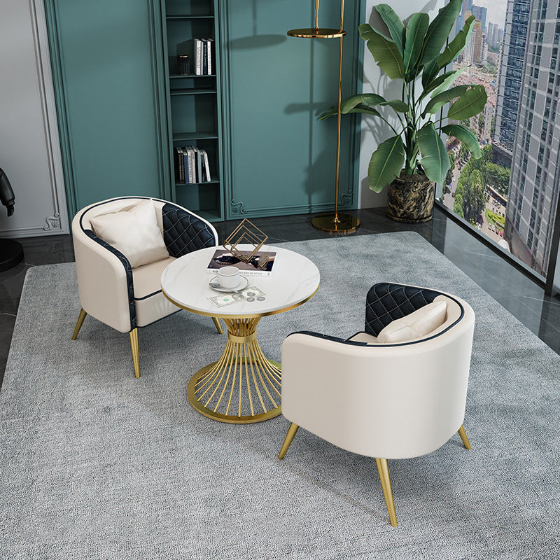 Modern Style Sintered Stone Dining Set Round 1/2/3/4/5 Pieces Dining Set for Home Use