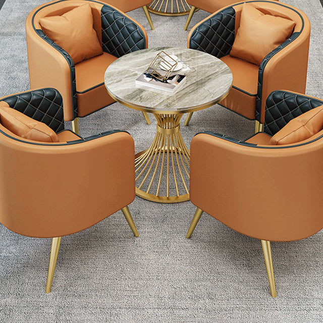 Modern Style Sintered Stone Dining Set Round 1/2/3/4/5 Pieces Dining Set for Home Use