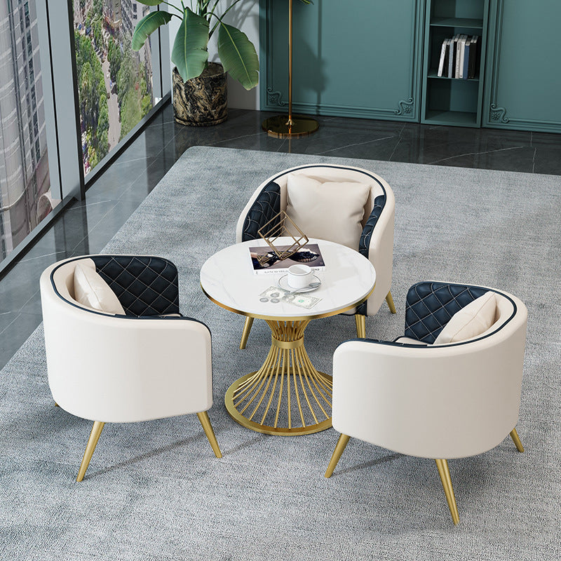 Modern Style Sintered Stone Dining Set Round 1/2/3/4/5 Pieces Dining Set for Home Use