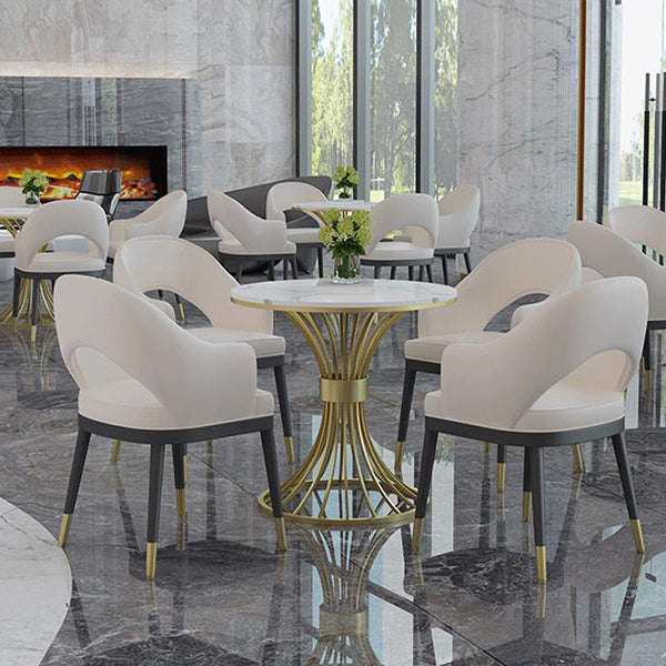 Modern Style Faux Marble Dining Table Set 1/2/3/5 Pieces Dining Set for Home Use