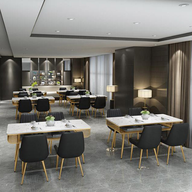 Nordic 1/4/5/7 Pieces Dining Set Rectangle Stone Dining Table for  Kitchen