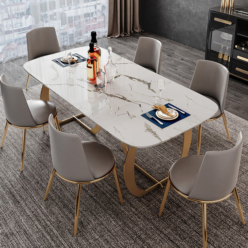 Contemporary Style Rectangle Table Set 1/4/7 Pieces Dining Set for Home Use