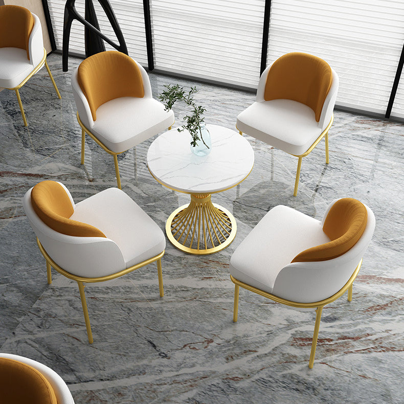 Modern Sintered Stone Dining Table Set White 1/2/5 Pieces Dining Set for Home Use