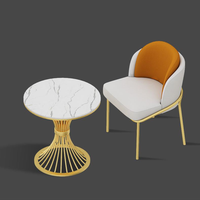 Modern Sintered Stone Dining Table Set White 1/2/5 Pieces Dining Set for Home Use