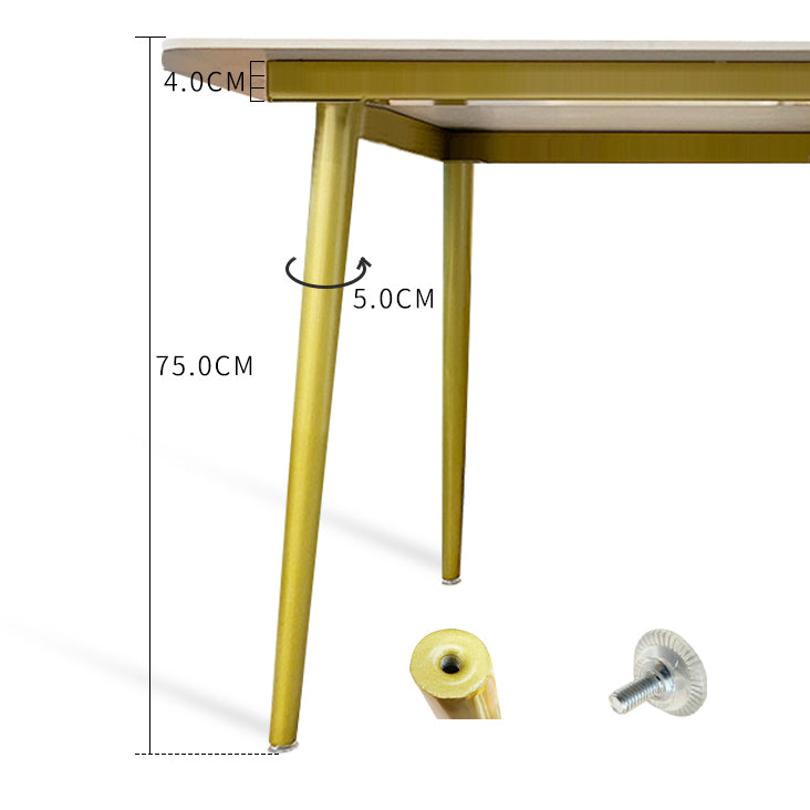 1/2/5 Pieces Rectangular Dining Table Set Modern Stone Dining Room Table and Chairs