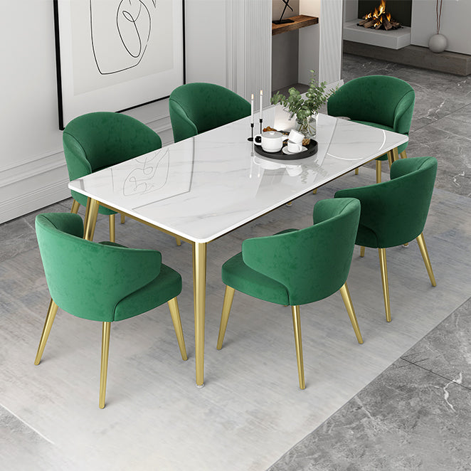 1/2/5 Pieces Rectangular Dining Table Set Modern Stone Dining Room Table and Chairs