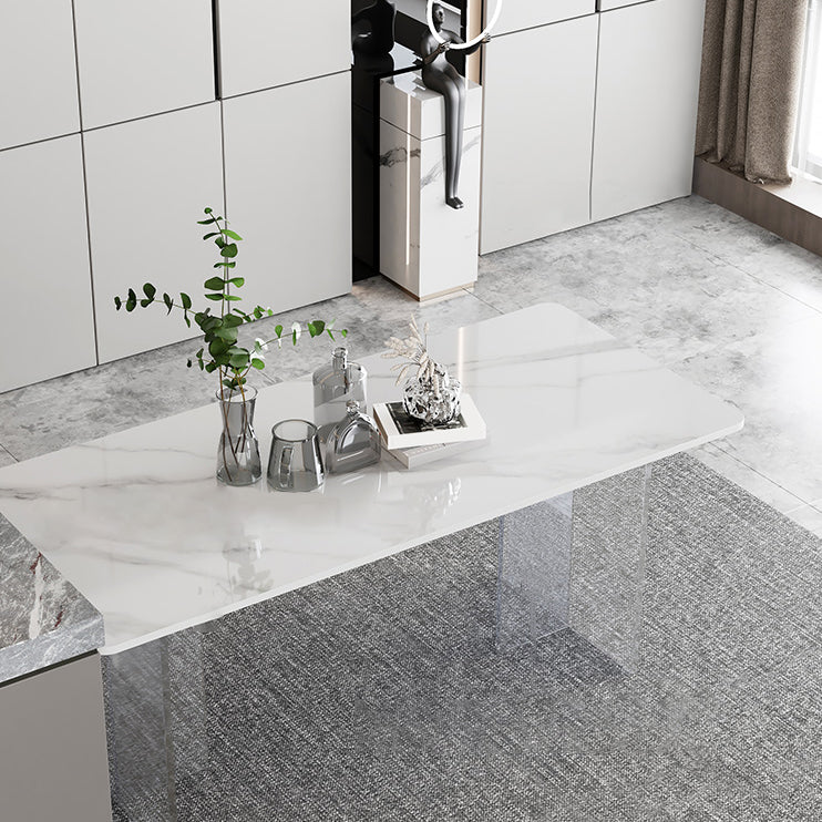 1/5 Pieces Rectangular Dining Table Set Gorgeous Style Stone Home Table and Chairs