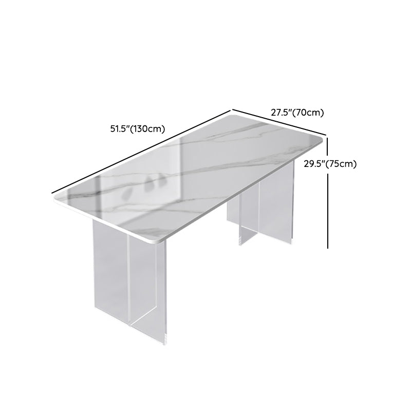 1/5 Pieces Rectangular Dining Table Set Gorgeous Style Stone Home Table and Chairs