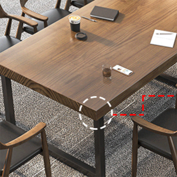 1/2/5/9/10 Pieces Dining Room Set Industrial Rectangle Wooden Table and Chairs with Arm