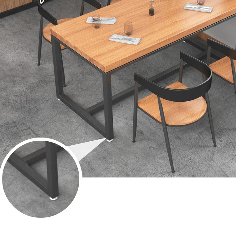 1/5 Pieces Rectangular Dining Table Set Industrial Style Wooden Dining Table and Chairs