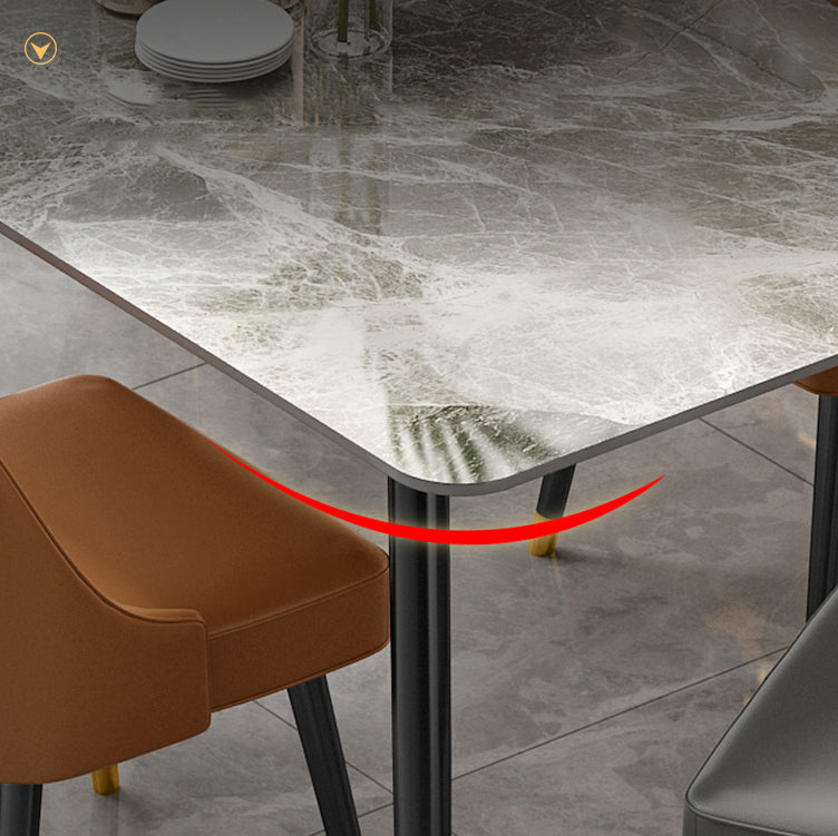 1/2/5/7 Pieces Dining Room Set Nordic Sintered Stone Dining Table Armless Chairs