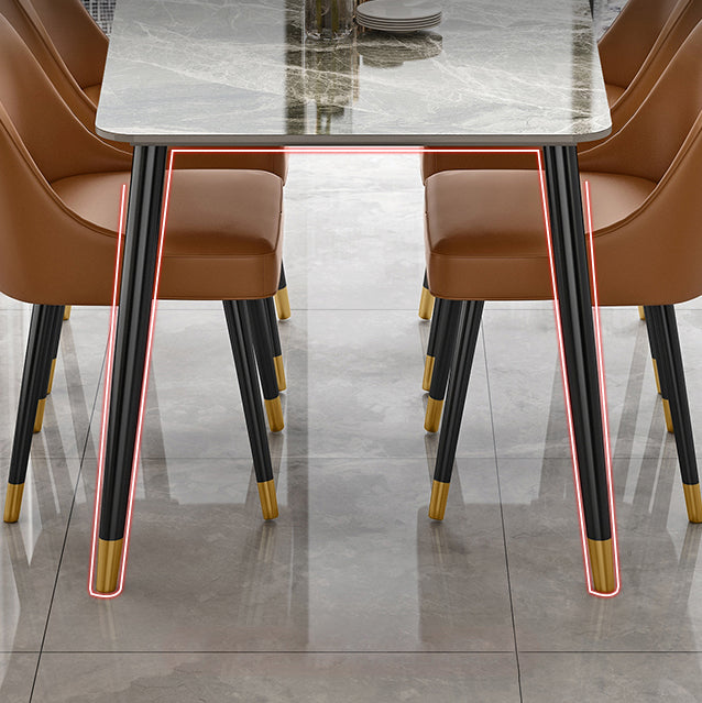 1/2/5/7 Pieces Dining Room Set Nordic Sintered Stone Dining Table Armless Chairs