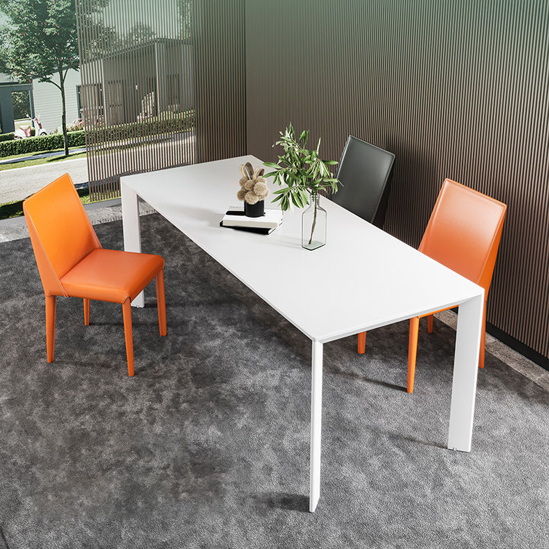 Sintered Stone Dining Table Set 1/4 Pieces Modern Rectangle Dining Table Armless Chairs