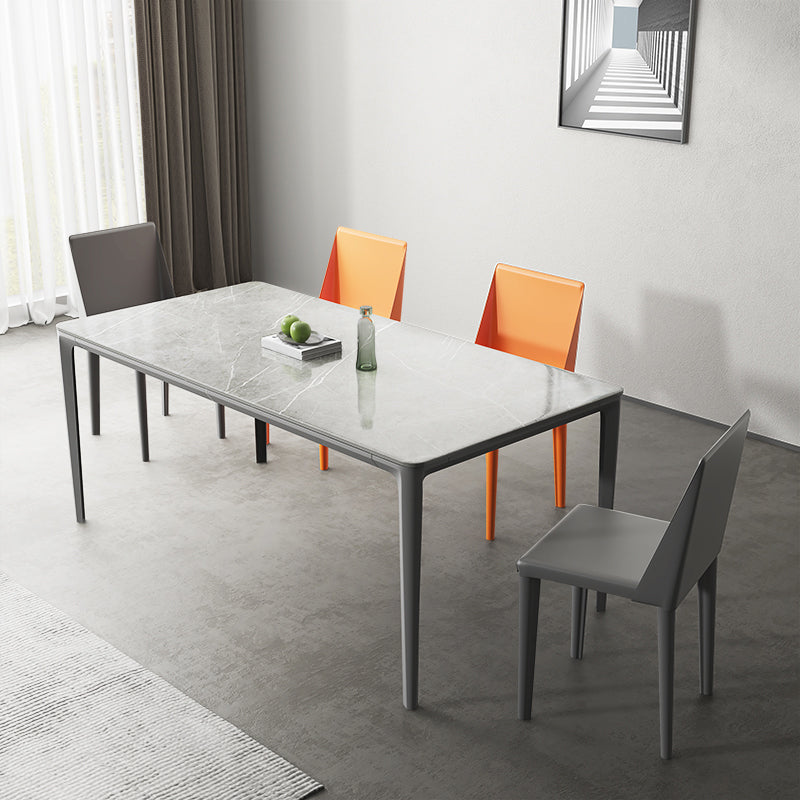 1/4/5/7 Pieces Dining Furniture Set Modern Sintered Stone Table and Faux Leather Chairs