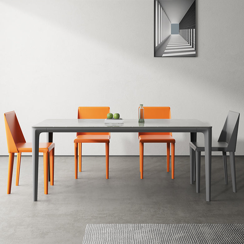 1/4/5/7 Pieces Dining Furniture Set Modern Sintered Stone Table and Faux Leather Chairs