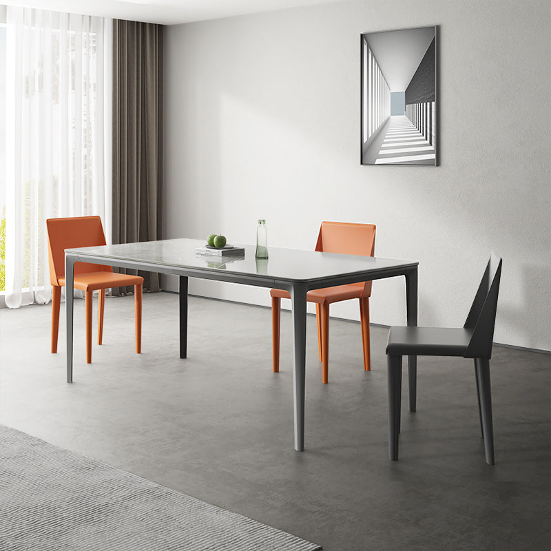 1/4/5/7 Pieces Dining Furniture Set Modern Sintered Stone Table and Faux Leather Chairs