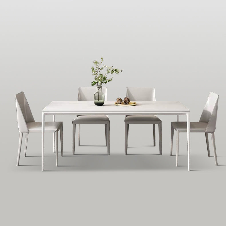 Rectangle Dining Furniture Set 1/4/5/6/7 Pieces Modern Sintered Stone Table Armless Chairs