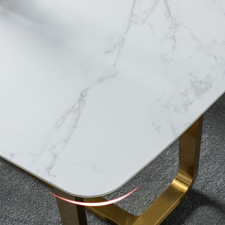 1/4/5/6 Pieces Nordic Dining Room Set Sintered Stone Dining Table and Faux Leather Chairs