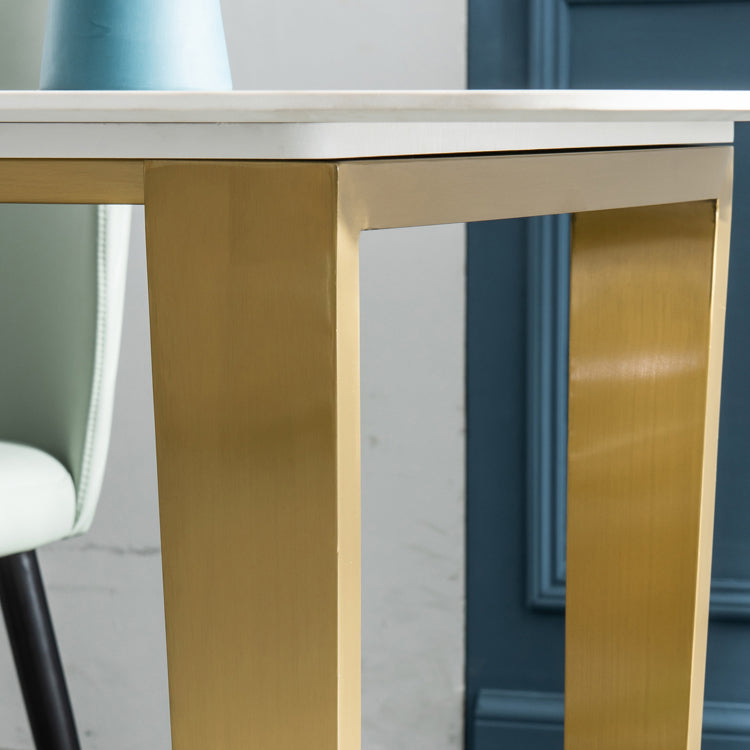 1/4/5/6 Pieces Nordic Dining Room Set Sintered Stone Dining Table and Faux Leather Chairs