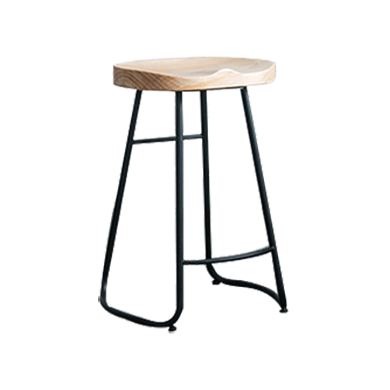Modern Armless Backless Counter Stool Iron Bar Stool with Pedal