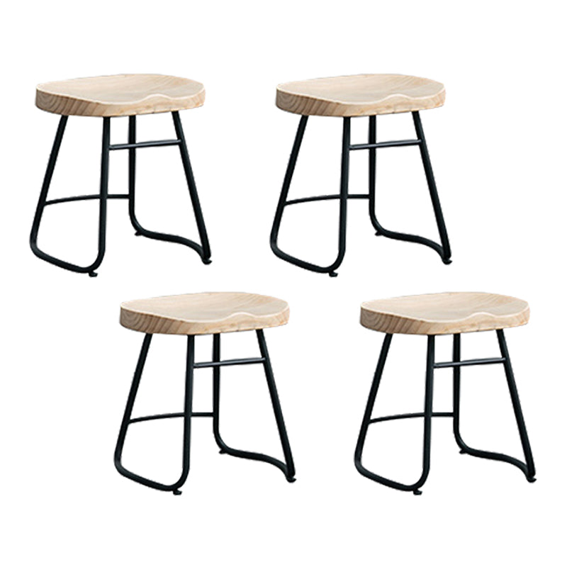 Modern Armless Backless Counter Stool Iron Bar Stool with Pedal