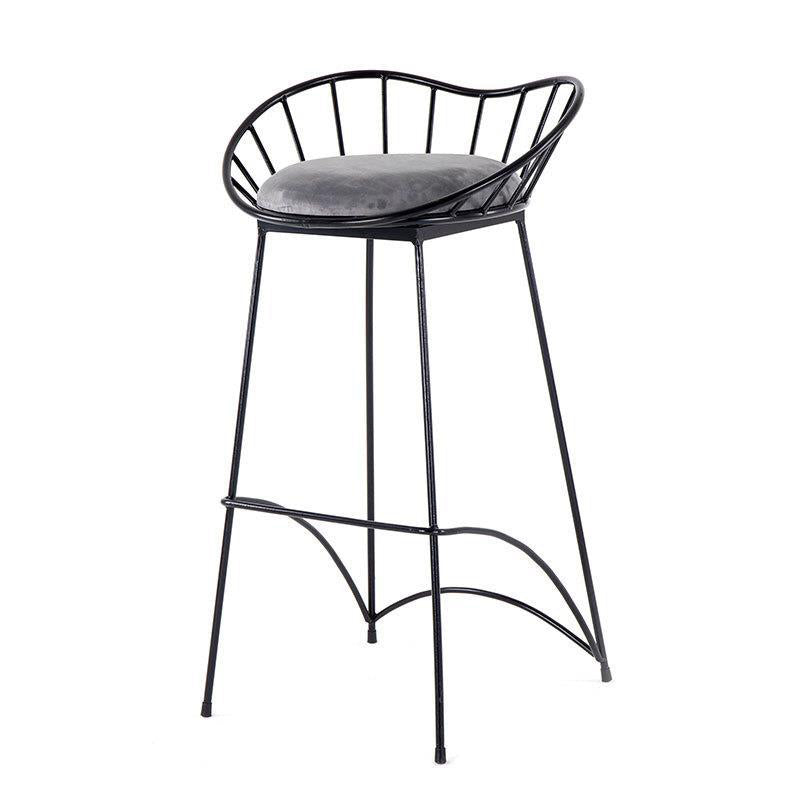 Industrial Metal Round Barstool Patio Bar Stool with Metal Legs