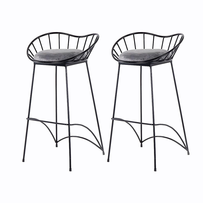Industrial Metal Round Barstool Patio Bar Stool with Metal Legs