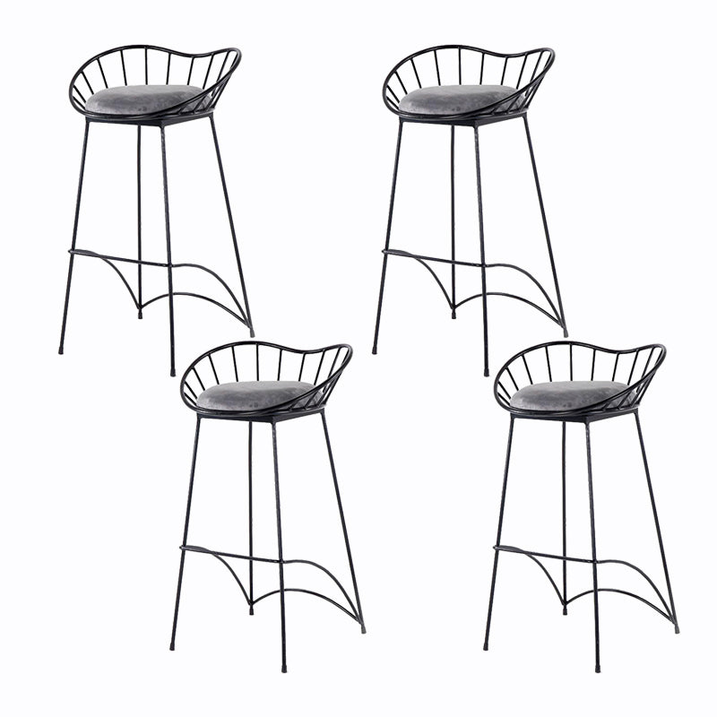 Industrial Metal Round Barstool Patio Bar Stool with Metal Legs