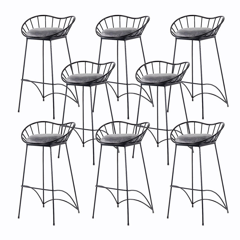 Industrial Metal Round Barstool Patio Bar Stool with Metal Legs