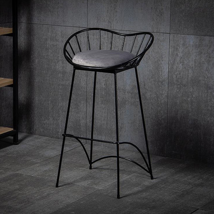 Industrial Metal Round Barstool Patio Bar Stool with Metal Legs