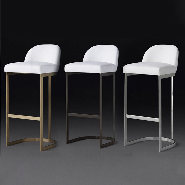 Industrial Low Back Stool PU Leather Counter Stool with Metal Legs