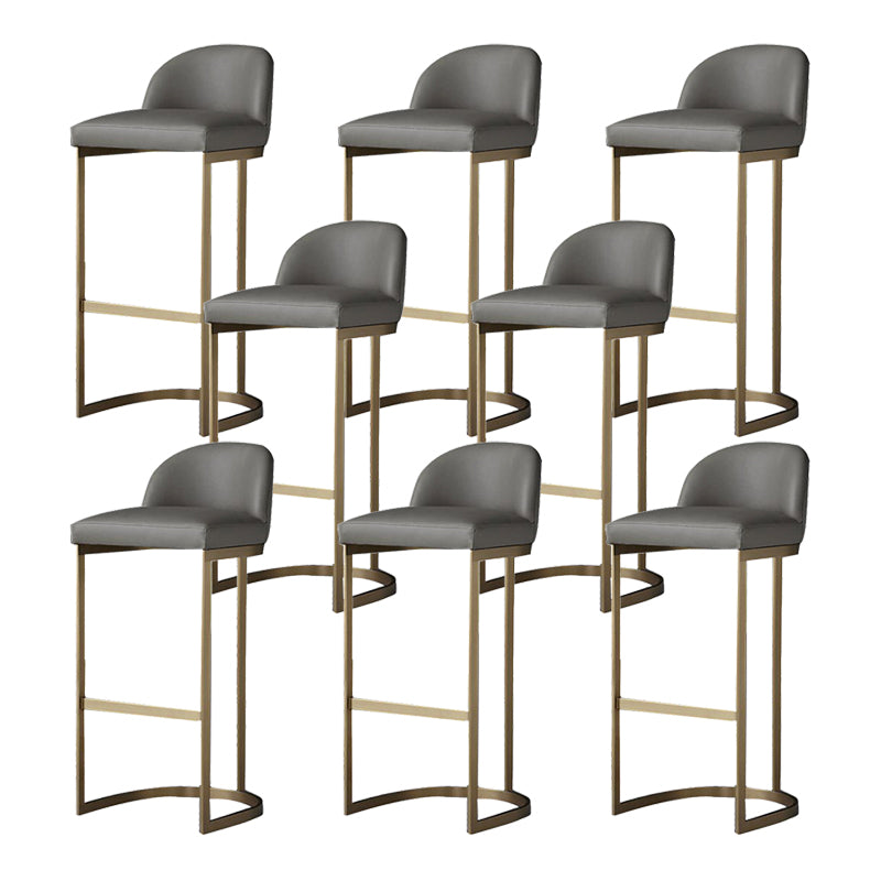 Industrial Low Back Stool PU Leather Counter Stool with Metal Legs