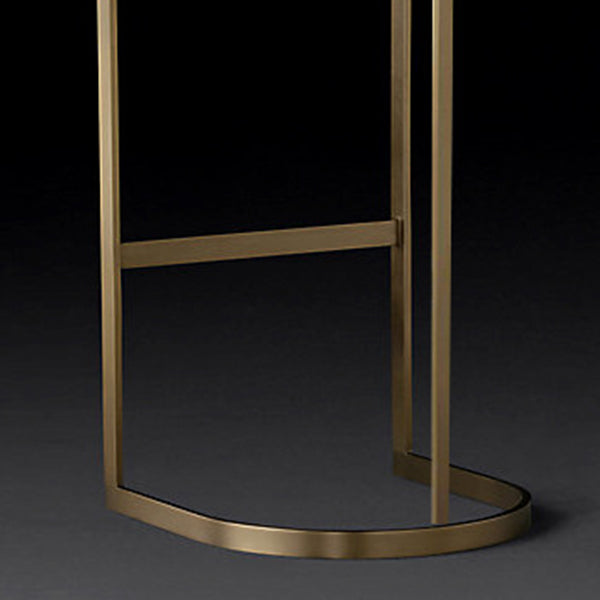 Industrial Low Back Stool PU Leather Counter Stool with Metal Legs