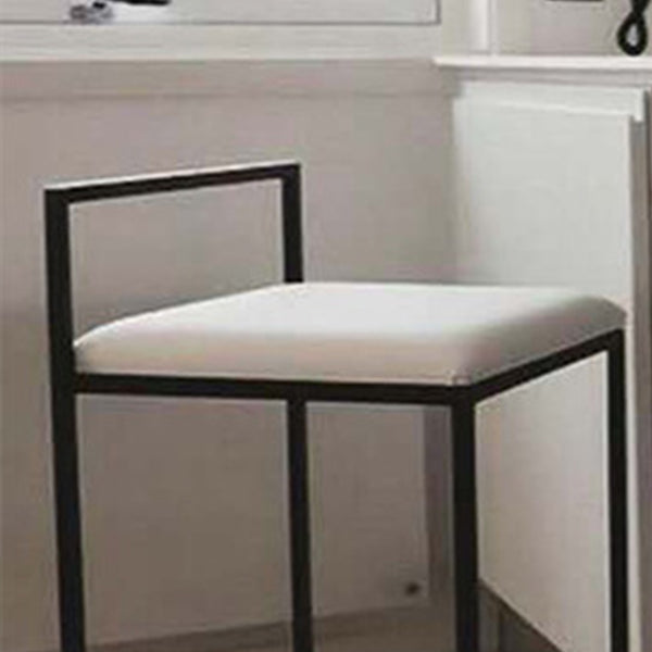 Industrial Low Back Stool Rectangle Upholstered Bar Stools for Living Room