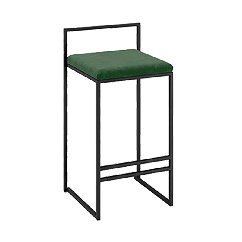 Industrial Low Back Stool Rectangle Upholstered Bar Stools for Living Room