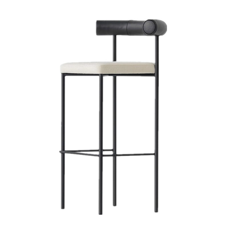 Industrial Style Stool Upholstered Bar Stools with Metal Base