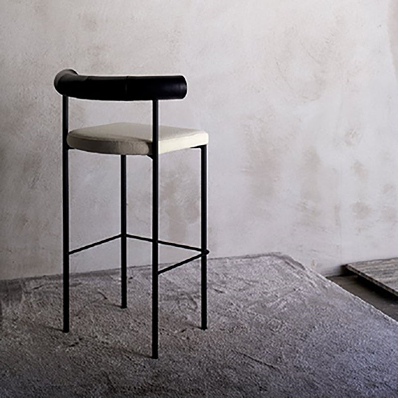 Industrial Style Stool Upholstered Bar Stools with Metal Base