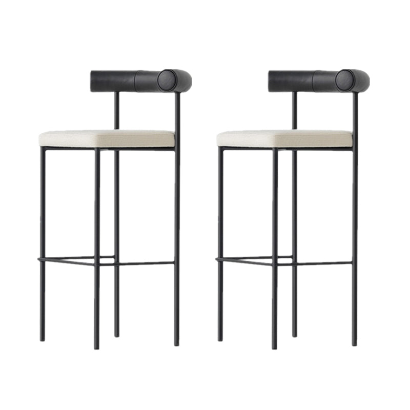 Industrial Style Stool Upholstered Bar Stools with Metal Base