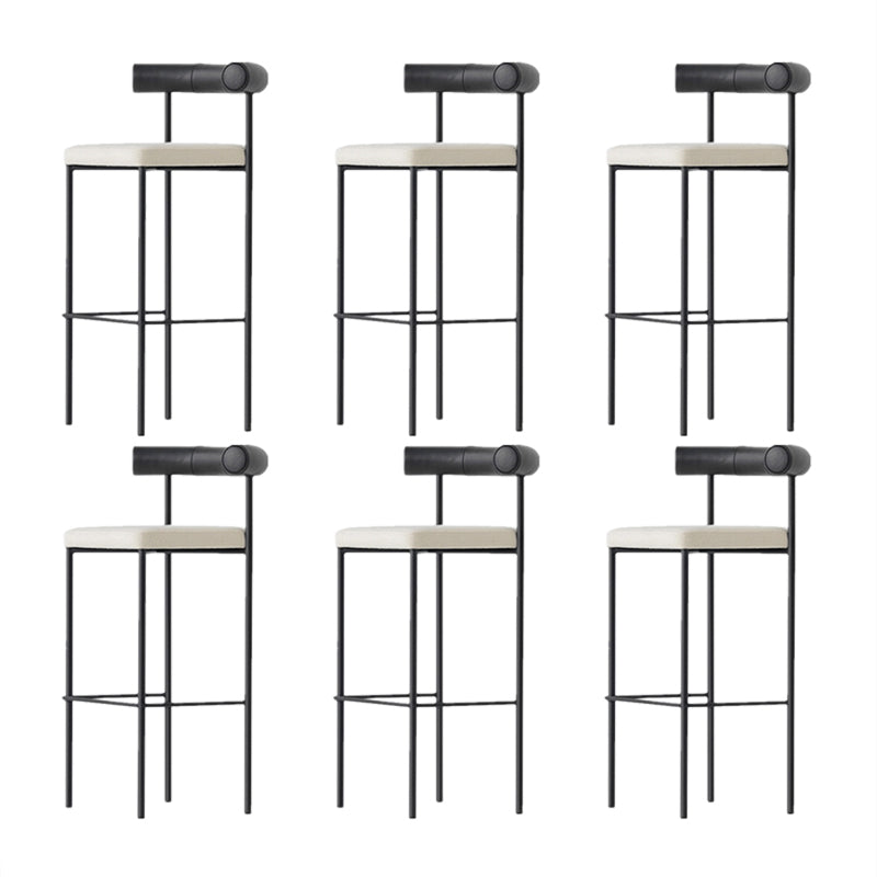 Industrial Style Stool Upholstered Bar Stools with Metal Base