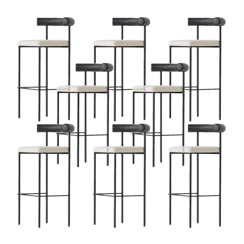 Industrial Style Stool Upholstered Bar Stools with Metal Base