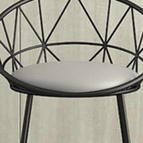 Nordic Backrest Armless Counter Stool Iron Cafe Bar Stool with Leather Cushion
