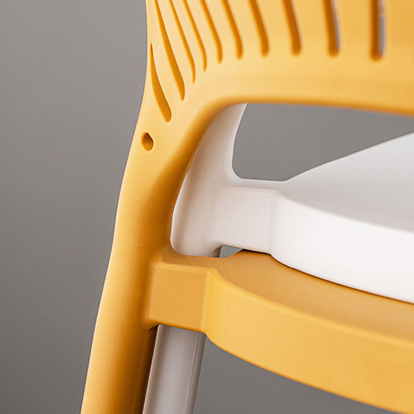 Backrest Armless Counter Stool Industrial Plastic Bar Stool with 4 Legs