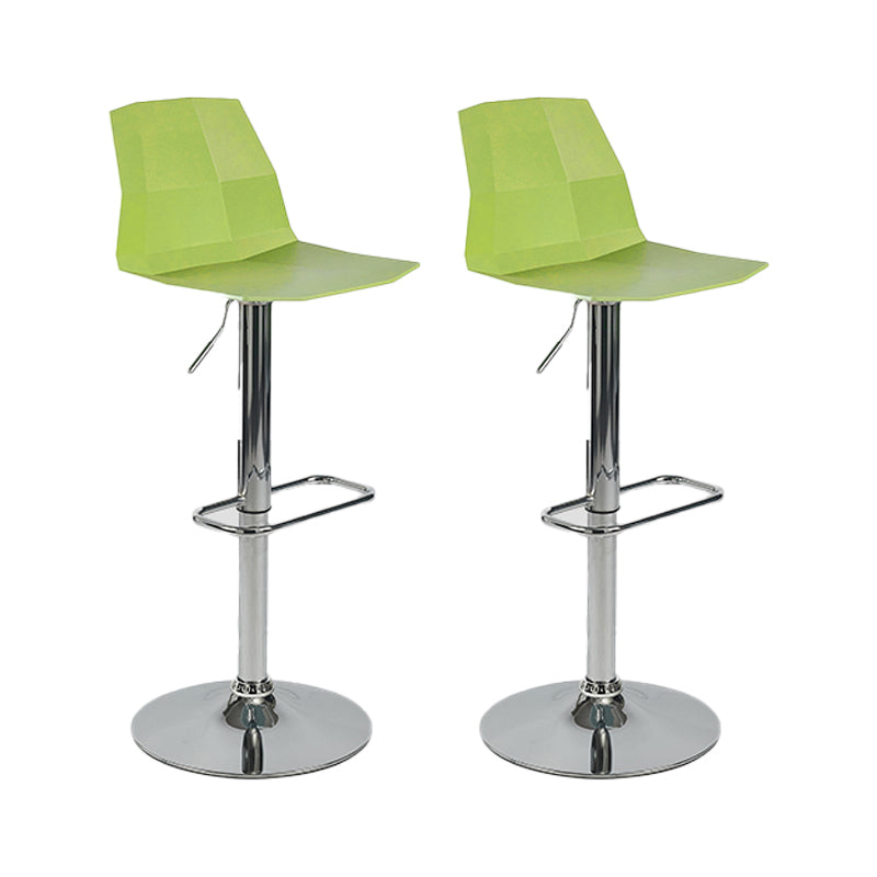 Modern Backrest Armless Counter Stool Iron Cafe Bar Stool with Plastic Cushion