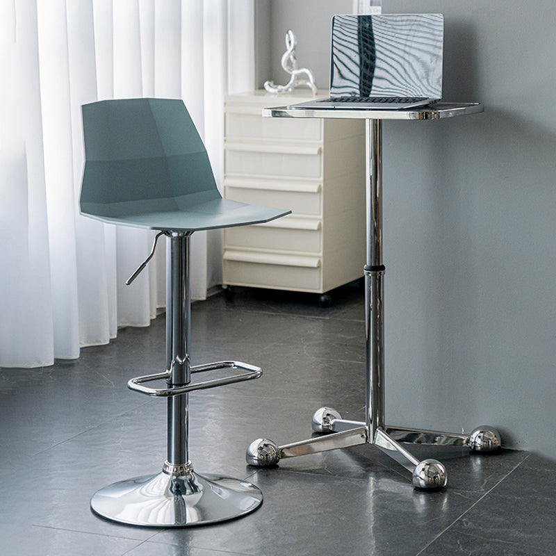 Modern Backrest Armless Counter Stool Iron Cafe Bar Stool with Plastic Cushion