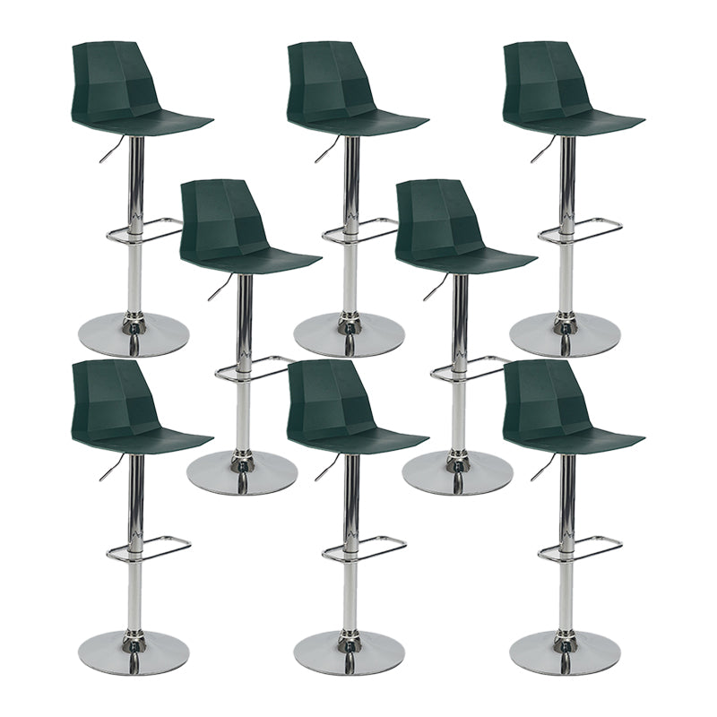 Modern Backrest Armless Counter Stool Iron Cafe Bar Stool with Plastic Cushion