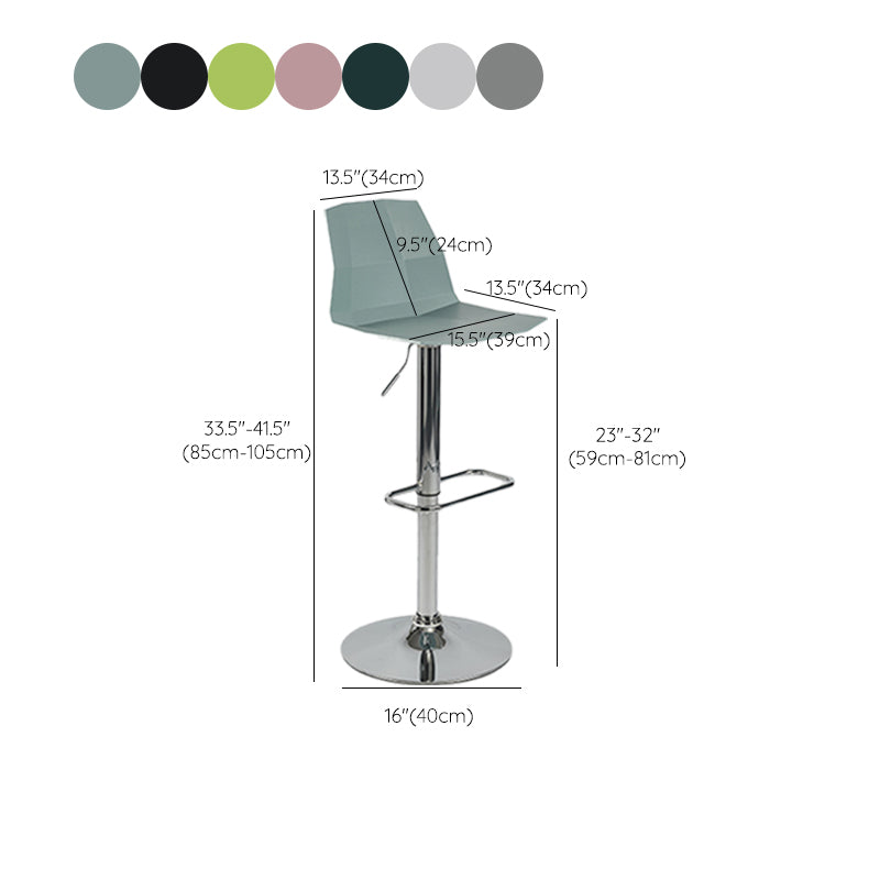 Modern Backrest Armless Counter Stool Iron Cafe Bar Stool with Plastic Cushion