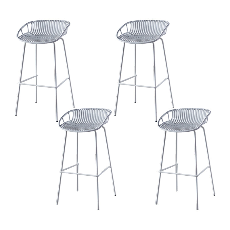 Industrial Backrest Armless Counter Stool Metal Cafe Bar Stool with 4 Legs