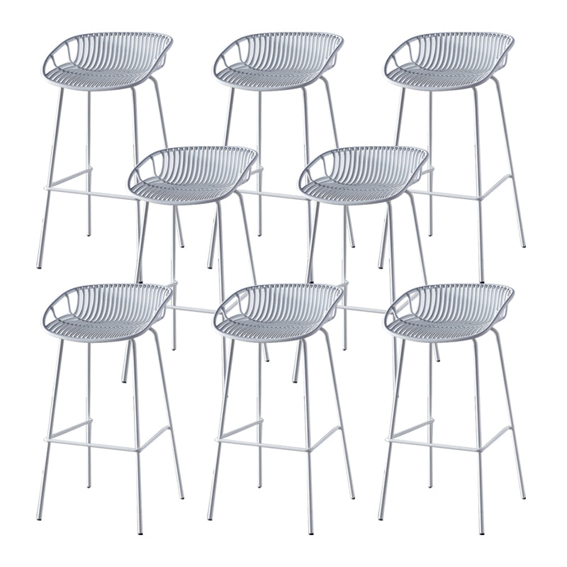 Industrial Backrest Armless Counter Stool Metal Cafe Bar Stool with 4 Legs
