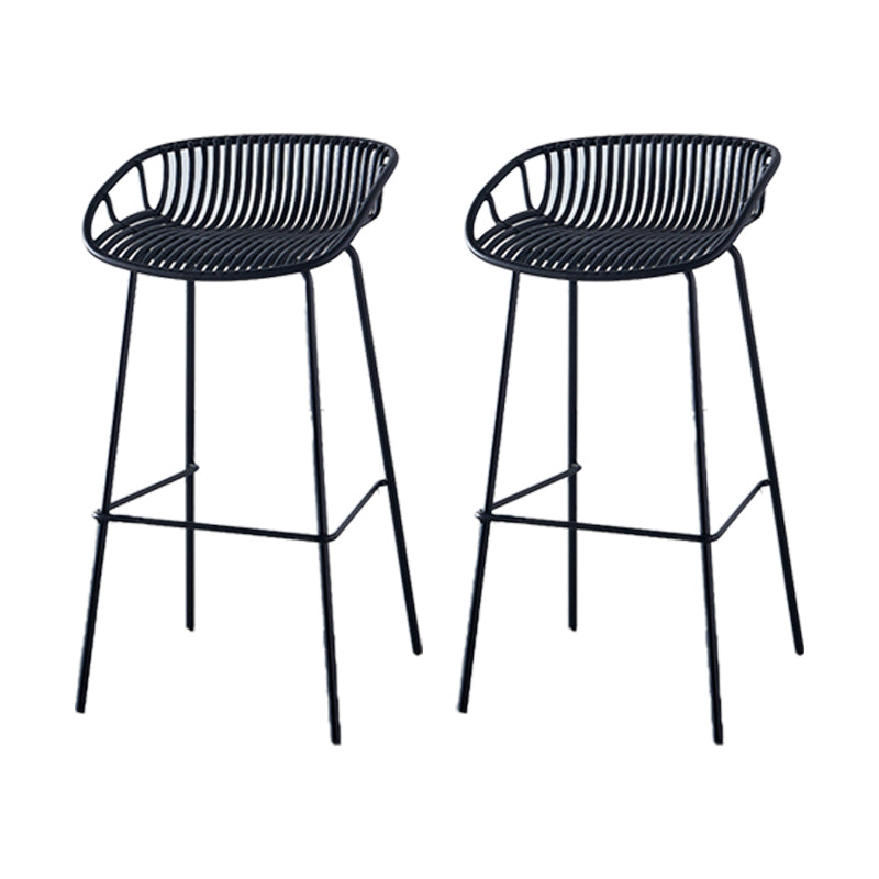 Industrial Backrest Armless Counter Stool Metal Cafe Bar Stool with 4 Legs
